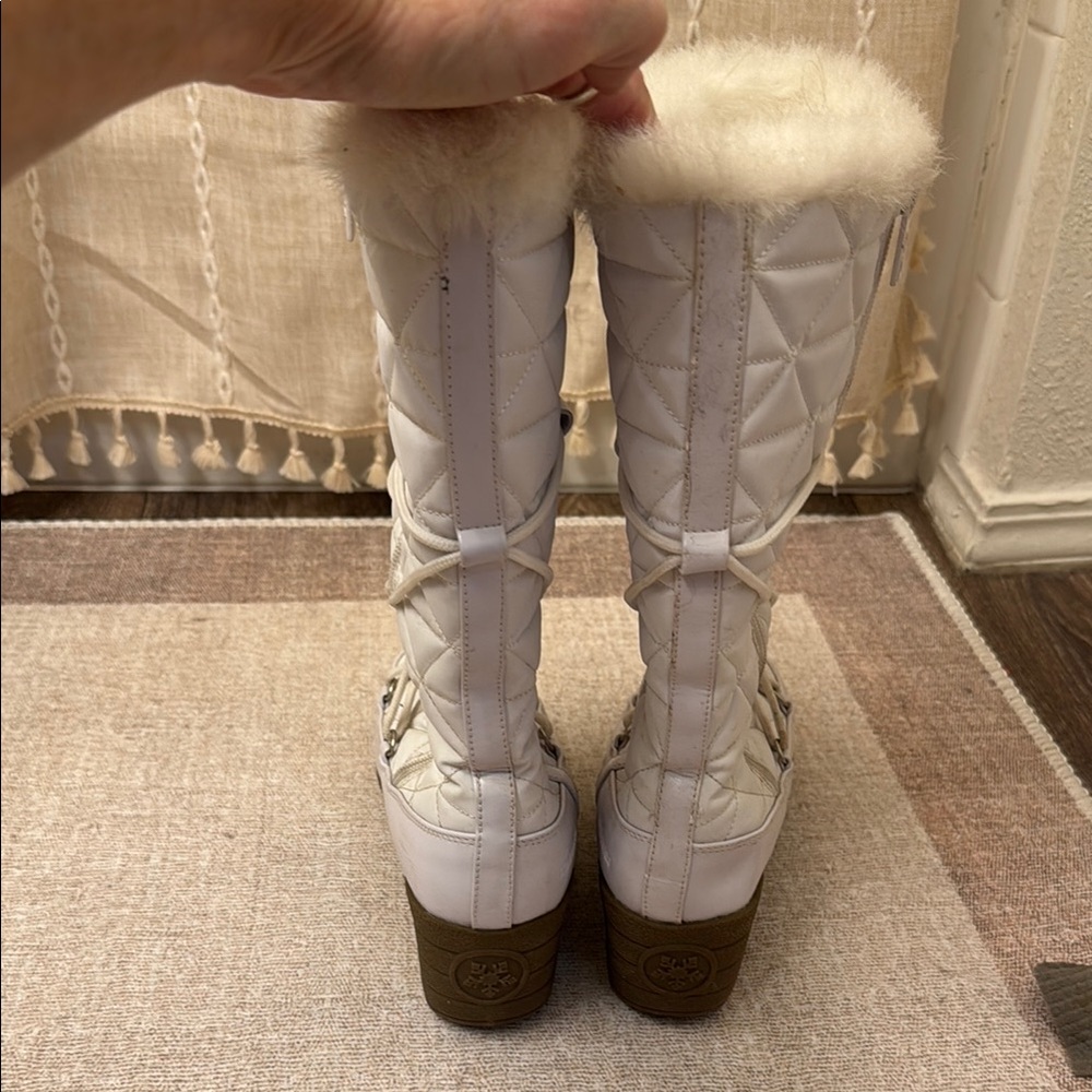 London Fog White Winter Rain Boots with Plush Lining - Picture 5 of 9